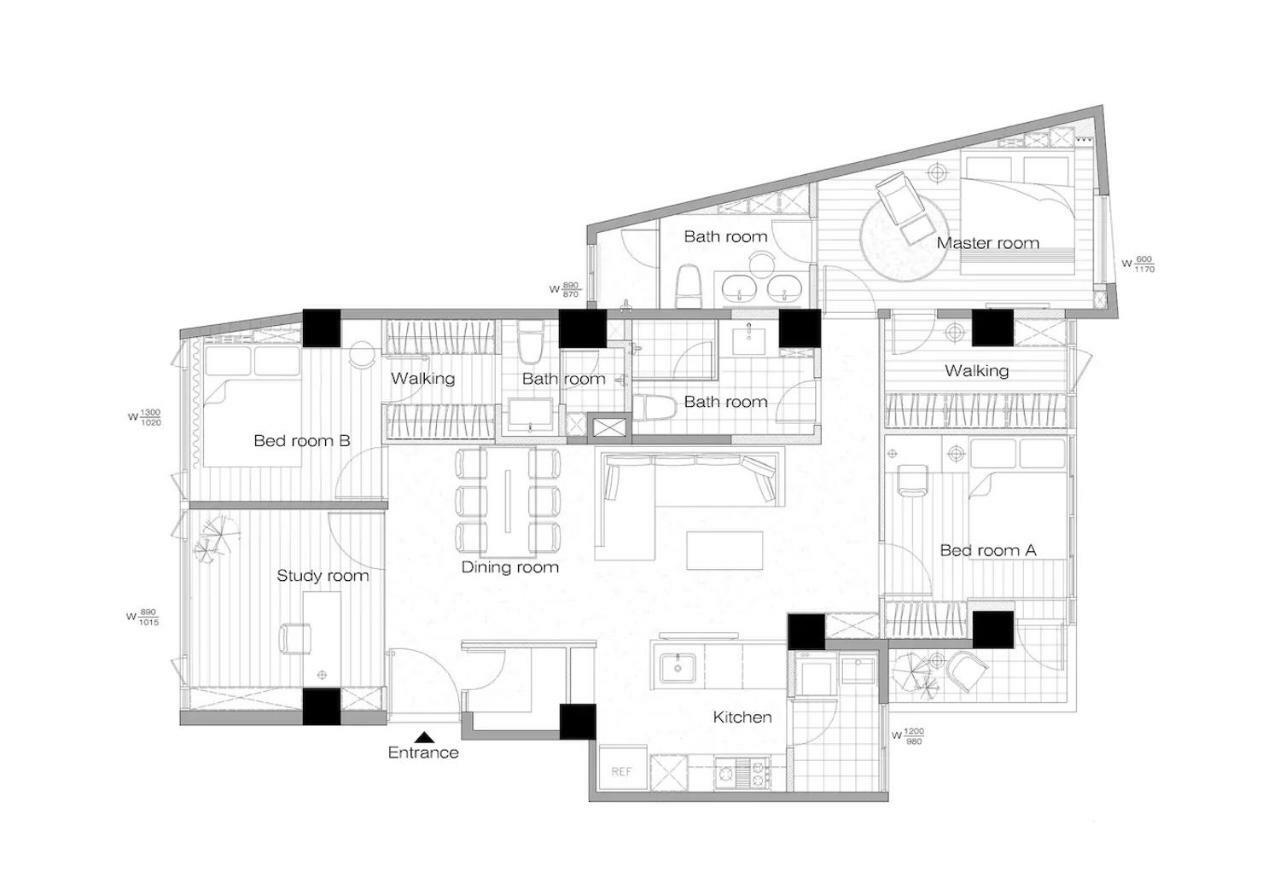3 Bedrooms And 1 Study And 3 Bathrooms Near Taipei 101 & Mrt المظهر الخارجي الصورة